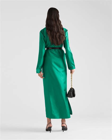 prada lace emerald green|Emerald Green Long twill dress .